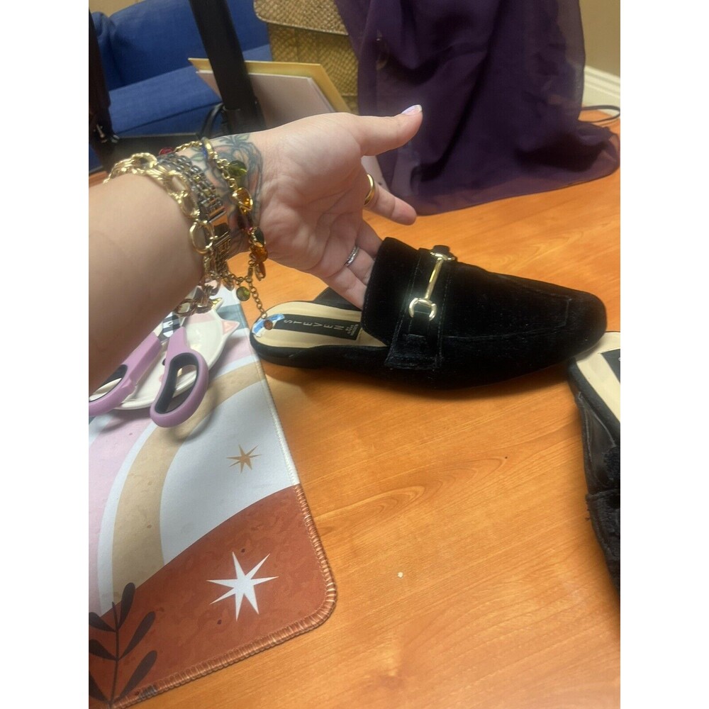 Steven By Steve Madden Women’s Velveteen Mules “Royce” Black Size 6.5 Horsebit - Picture 3 of 9